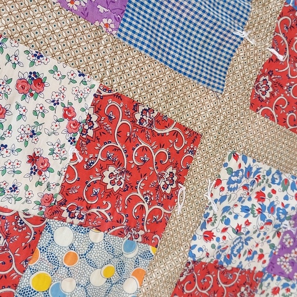 Handmade Vintage Grandma Made Small Baby Soft Quilt Vintage Material - Picture 10 of 13